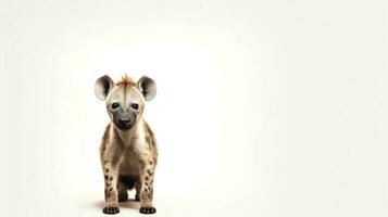Foto von ein Hyäne auf Weiß Hintergrund. generativ ai