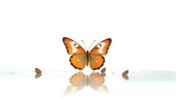 Foto von ein Schmetterling auf Weiß Hintergrund. generativ ai