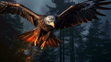 Adler mit Feuer Illustration Design Hintergrund foto