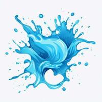 Spritzen Wasser 2d Karikatur Design Wasser Farbe foto