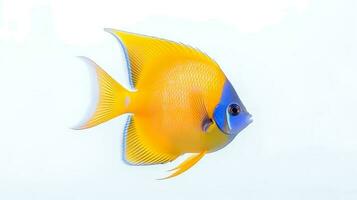 Foto von ein Kaiserfisch auf Weiß Hintergrund. generativ ai