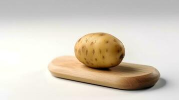 Foto von Kartoffel isoliert auf hölzern Tafel isoliert auf Weiß Hintergrund