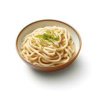 Essen Fotografie von Udon isoliert auf Weiß Hintergrund. generativ ai foto