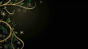 Weihnachten Rand Rahmen Karte Vorlage mit dunkel Hintergrund, Konzept mit festlich Ornamente.Komposition mit Kopierraum, generativ ai Illustration foto
