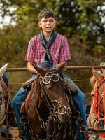 apore, goias, Brasilien - - 05 07 2023 zu Pferd Reiten Veranstaltung öffnen zu das Öffentlichkeit foto