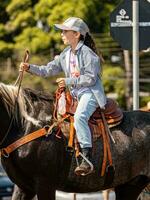 apore, goias, Brasilien - - 05 07 2023 zu Pferd Reiten Veranstaltung öffnen zu das Öffentlichkeit foto