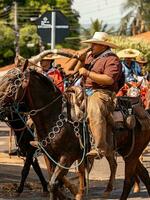 apore, goias, Brasilien - - 05 07 2023 zu Pferd Reiten Veranstaltung öffnen zu das Öffentlichkeit foto