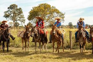 apore, goias, Brasilien - - 05 07 2023 zu Pferd Reiten Veranstaltung öffnen zu das Öffentlichkeit foto