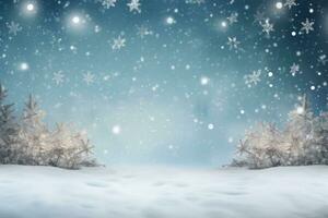 blauer weihnachtshintergrund mit schneeflocken foto