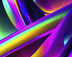 futuristisch abstrakt Hintergrund mit ein Mischung von metallisch und Neon- Farben. ai generiert foto