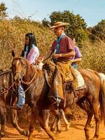 apore, goias, Brasilien - - 05 07 2023 zu Pferd Reiten Veranstaltung öffnen zu das Öffentlichkeit foto