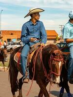 apore, goias, Brasilien - - 05 07 2023 zu Pferd Reiten Veranstaltung öffnen zu das Öffentlichkeit foto