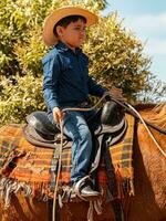 apore, goias, Brasilien - - 05 07 2023 zu Pferd Reiten Veranstaltung öffnen zu das Öffentlichkeit foto