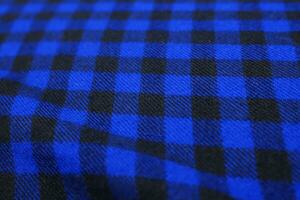 Hintergrund Textur von Blau Plaid Flanell Stoff foto