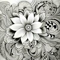 Blume Färbung Seiten Mandala Stil foto