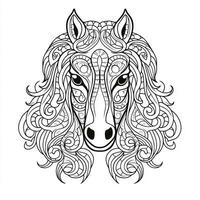 Mandala Pferd Färbung Seiten foto