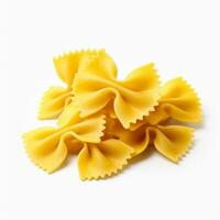 farfalle Pasta isoliert auf Weiß Hintergrund Seite Aussicht foto