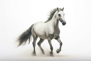 andalusisch Pferd auf ein Weiß Hintergrund. generativ ai foto