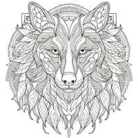 Mandala Wolf Färbung Seiten foto