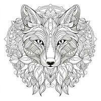 Mandala Wolf Färbung Seiten foto