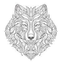 Mandala Wolf Färbung Seiten foto