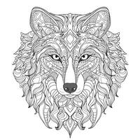 Mandala Wolf Färbung Seiten foto