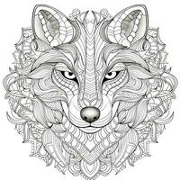 Mandala Wolf Färbung Seiten foto
