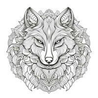 Mandala Wolf Färbung Seiten foto