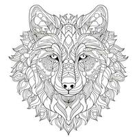 Mandala Wolf Färbung Seiten foto