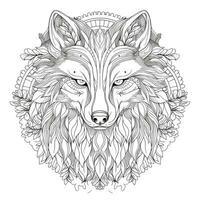 Mandala Wolf Färbung Seiten foto