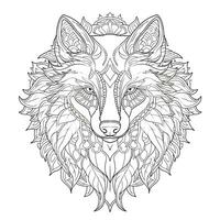 Mandala Wolf Färbung Seiten foto