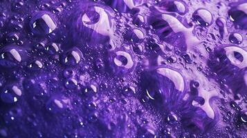 generativ ai, Lavendel Farbe. Textur von Licht violett lila Gel mit Tropfen und Wellen auf Sanft Hintergrund. Flüssigkeit Schönheit Produkt Nahansicht foto