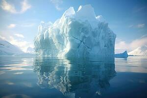 Eisberg schwebend im Ozean. generativ ai foto