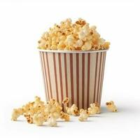 Popcorn Korb isoliert auf Weiß. Illustration ai generativ foto