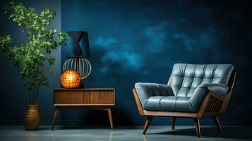 Luxus Leben Zimmer Innere mit Sessel und Lampe foto