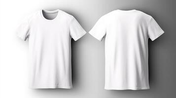 leer Weiß T-Shirt Attrappe, Lehrmodell, Simulation, Vorderseite und zurück Aussicht foto