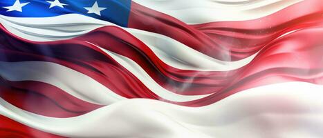 wellig amerikanisch Flagge Hintergrund zum Denkmal Tag. generativ ai foto