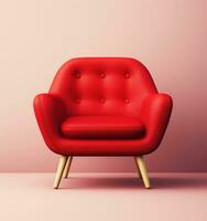 modern rot Stuhl isoliert foto