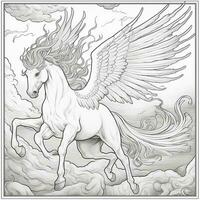 Pegasus Färbung Seiten foto