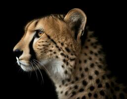 schließen oben detailliert Porträt von Leopard Gesicht. generativ ai foto