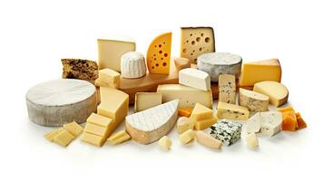 Käse isoliert auf Weiß Hintergrund. generativ ai foto