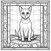 befleckt Glas Katze Färbung Seiten foto