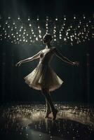 elegant Ballerina im tanzen Pose, erstellt mit generativ ai foto