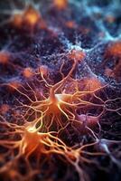 Gehirn Neuronen, erstellt mit generativ ai foto