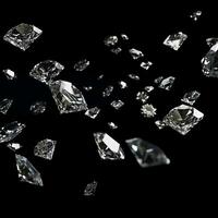 fallen Diamanten auf schwarz Hintergrund, erstellt mit generativ ai foto