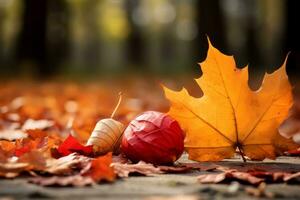 Herbst Komposition mit Kopieren Raum ai generativ foto