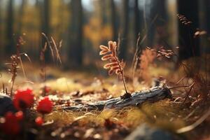 Herbst Komposition mit Kopieren Raum ai generativ foto