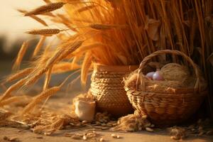 Herbst Komposition mit Kopieren Raum ai generativ foto