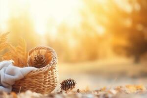 Herbst Komposition mit Kopieren Raum ai generativ foto