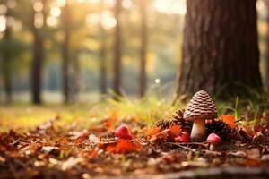 Herbst Komposition mit Kopieren Raum ai generativ foto